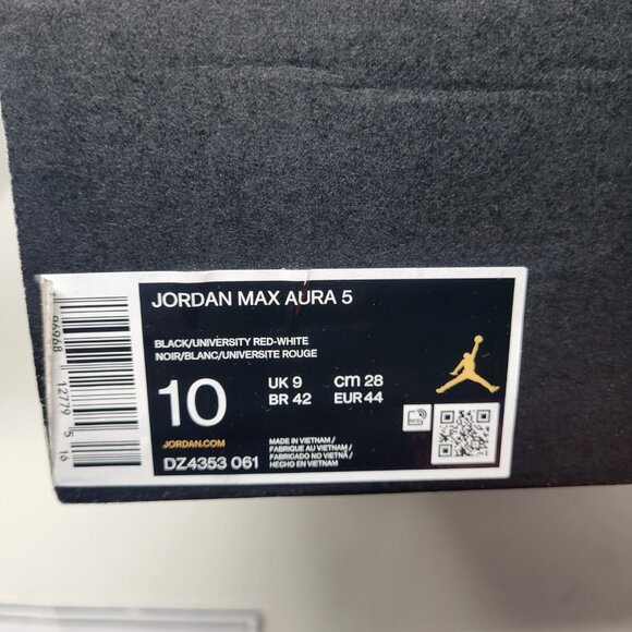 Nike Jordan Max Aura 5 Shoes Black Cement Red White BRED DZ4353-061 Men's 10.5 - Picture 3 of 16